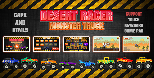 Download Desert Racer Monster Truck (CAPX and HTML5) Racing Game Nulled 