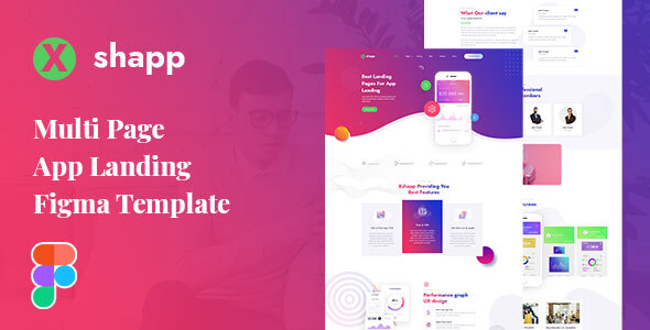 Download Xshapp – Multipage App Landing Figma Template Nulled 