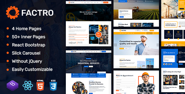Download Factro : Industrial Multipurpose React Template Nulled 