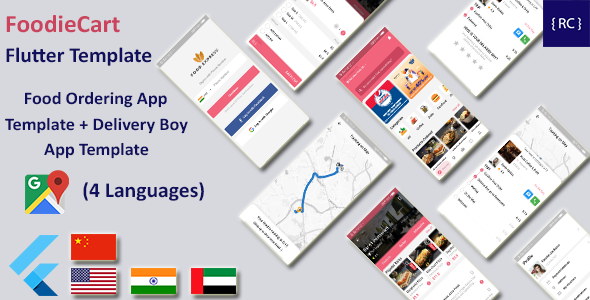 Download Flutter Food | 2 Apps | Food Ordering App + Delivery Boy App Template in Flutter | Multi Language Nulled 