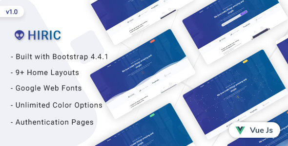 Download Hiric – VueJs Landing Page Template Nulled 