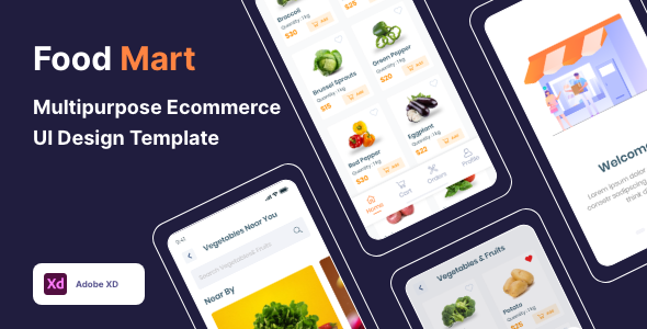Download Food Mart – Multipurpose Ecommerce UI Design Template Nulled 