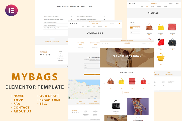 Download Mybags – Modern Commerce Elementor Template Kit Nulled 