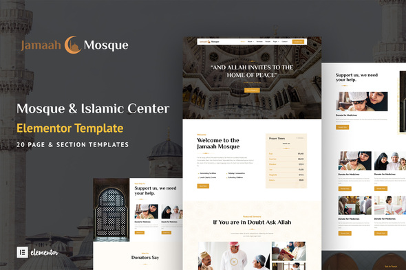 Download Jamaah – Mosque & Islamic Center Elementor Template Kit Nulled 