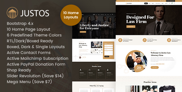 Download Justos – Attorney, Lawyer HTML Template Nulled 