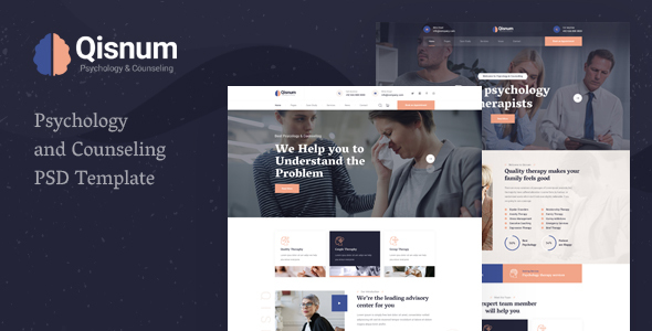 Download Qisnum – Psychology & Counseling PSD Template Nulled 