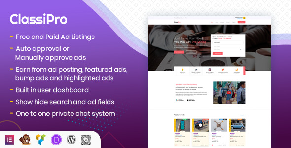 Download Classipro – Classified Ads WordPress Plugin Nulled 