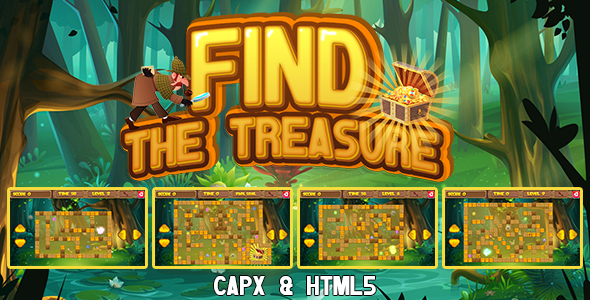 Download Find The Treasure (CAPX and HTML5) Puzzle Game Nulled 