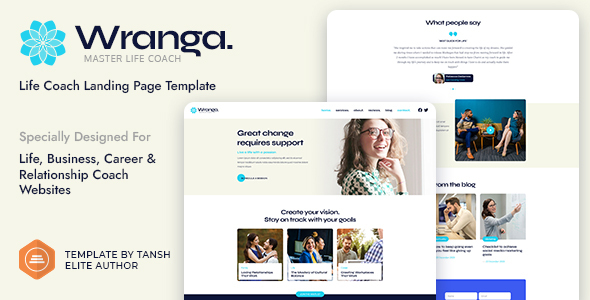 Download Wranga Life, Business & Career Coach Feminine HTML Landing Page Template Nulled 