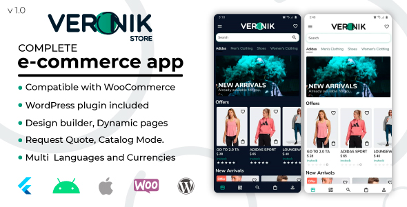 Download Veronik Store –  Flutter WooCommerce Android & Ios  e-commerce Nulled 