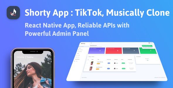 Download Shorty Short Video Making React Native App with Admin Panel Nulled 
