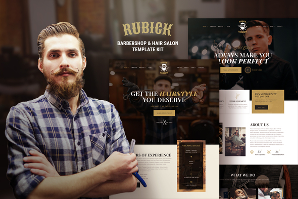 Download Rubick – Barbershop & Hair Salon Elementor Template Kit Nulled 