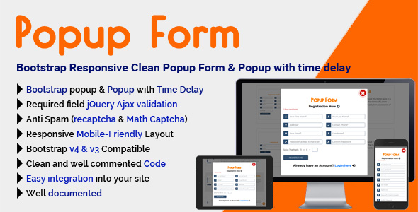 Download Popup Form – Bootstrap4 Responsive Clean Popup Form also Bootstrap3 Compatible Nulled 