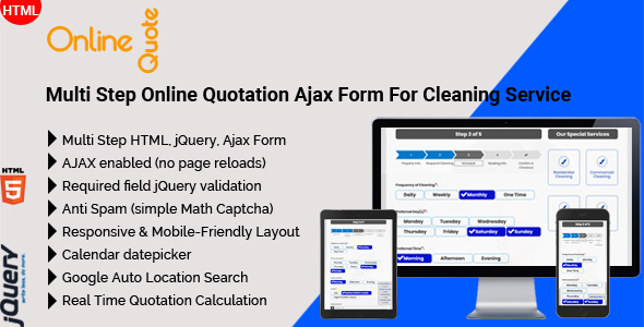 Download Online Quote – Multi Step Online Quotation Ajax Form For Cleaning Service Nulled 