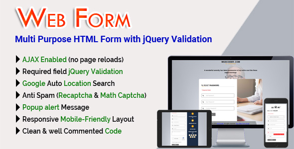 Download Web Form – Multi Purpose HTML Form with jQuery Validation Nulled 