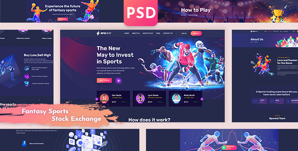 Download Spovest – Fantasy Sports Stock Exchange PSD template Nulled 