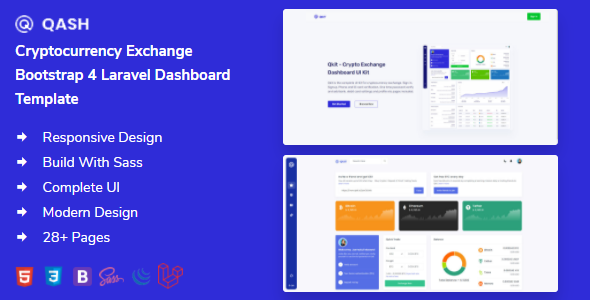 Download Qash – Cryptocurrency Exchange Bootstrap Laravel Dashboard Template Nulled 