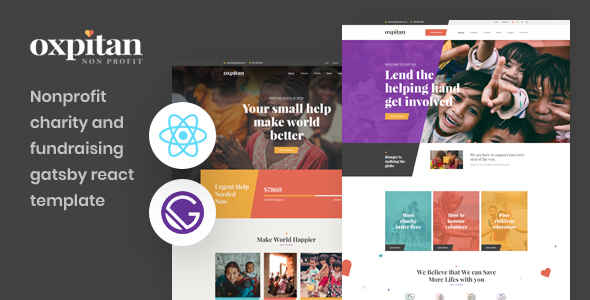 Download Oxpitan – Gatsby React Nonprofit Charity Template Nulled 