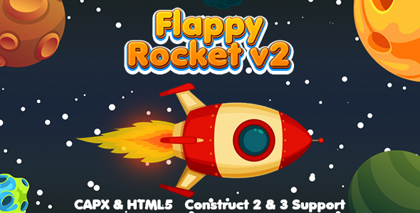 Download Flappy Rocket v2 (CAPX and HTML5) Space Game Nulled 