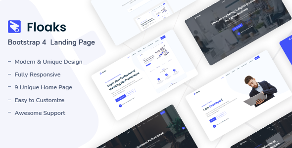 Download Floaks – Responsive Landing Page Template Nulled 