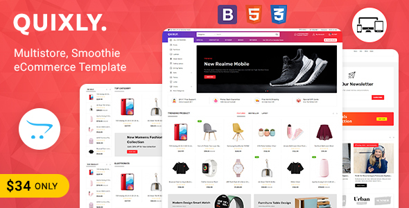 Download Quixly Multipurpose Opencart Responsive theme Nulled 