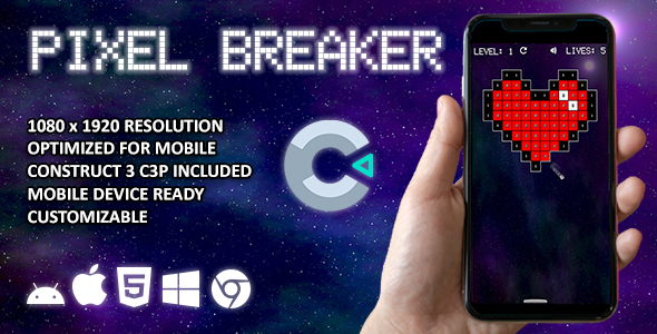 Download Pixel Breaker – HTML 5 – Construct 3 Game Nulled 