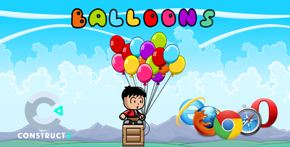 Download Balloon HTML5 Game (With Construct 3 All Source-code (.c3p) Nulled 