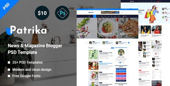Download Patrika –  News & Magazine Blogger PSD Template Nulled 