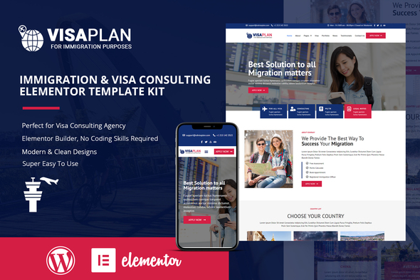 Download VisaPlan – Immigration & Visa Consulting Elementor Template Kit Nulled 