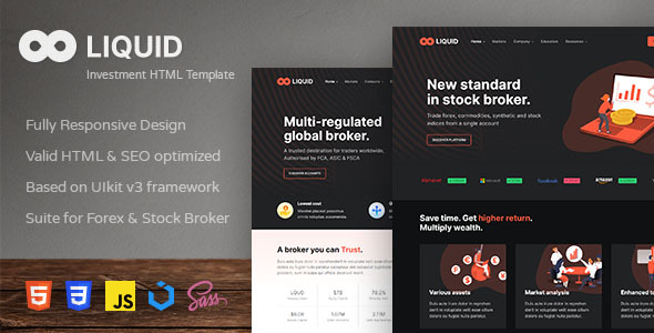 Download Liquid – Investment and Stock Broker HTML Template Nulled 