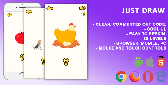 Download Just Draw. Mobile, Html5 Game .c3p (Construct 3) Nulled 