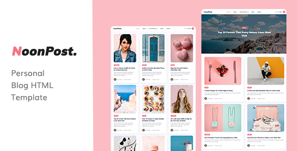 Download NoonPost – Personal Blog HTML Template Nulled 