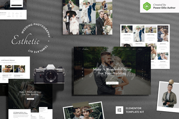 Download Esthetic – Wedding Photography Elementor Template Kit Nulled 
