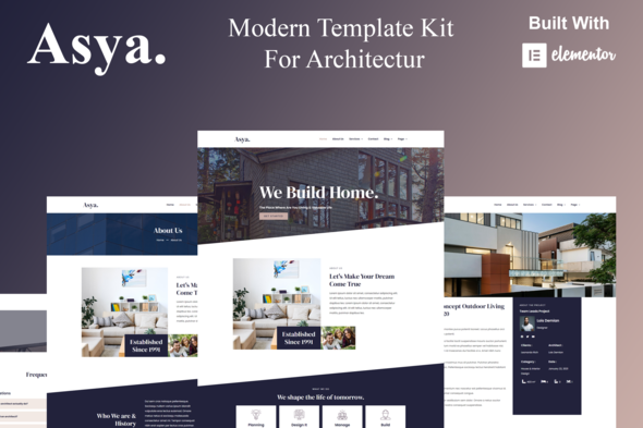 Download Asya – Modern Architecture Elementor Template Kit Nulled 