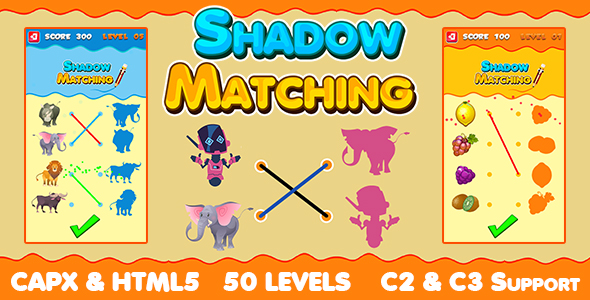 Download Shadow Matching Game (CAPX and HTML5) Kids Learning Game with 50 Levels Nulled 