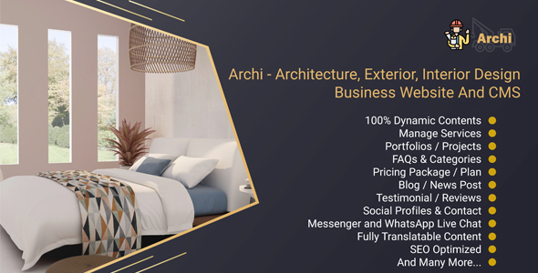 Download Archi – Architecture, Exterior, Interior Design Business Website And CMS Nulled 