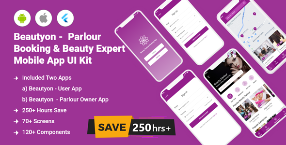Download Beautyon – Beauty Parlour Booking Flutter Full App UI Kit Nulled 