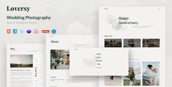 Download Loversy – Wedding Photography React JS Template Nulled 