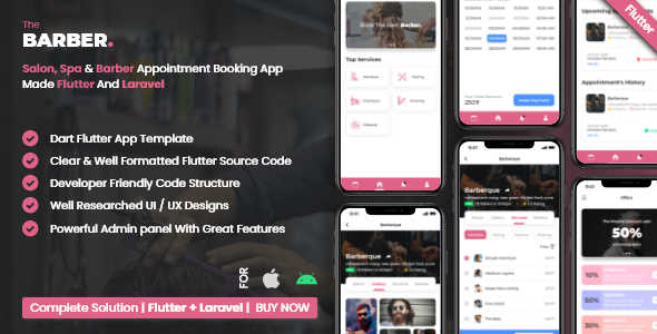 Download Salon Booking Management System With Mobile App using Flutter Nulled 