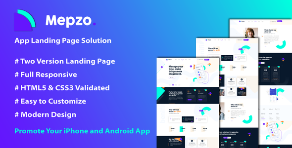 Download Mepzo- Mobile App Responsive Landing Page Nulled 