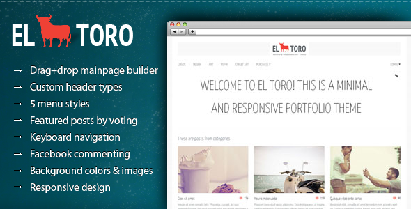 Download El Toro – Minimal and Responsive Portfolio Theme Nulled 