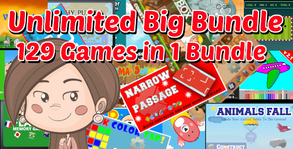 Download Unlimited Big Bundle | 129 Construct 2 and GameMaker 1.4 HTML5 Games With Source in 1 Package Nulled 