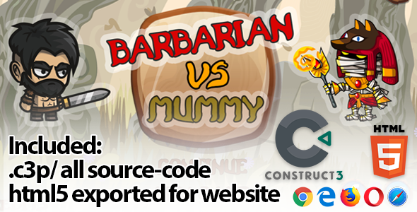 Download Barbarian VS Mummy HTML5 Game – Construct 3 Source-code Nulled 