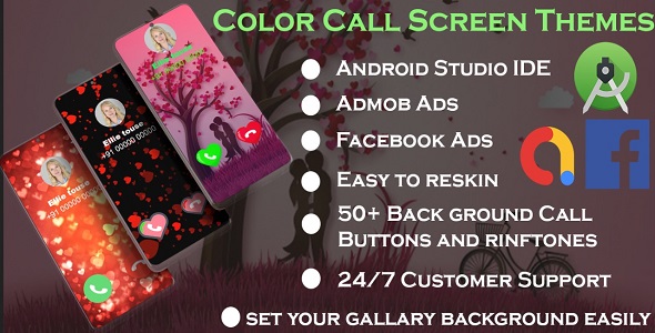 Download Color Call Screen Themes With Facebook & Admob Ads Nulled 