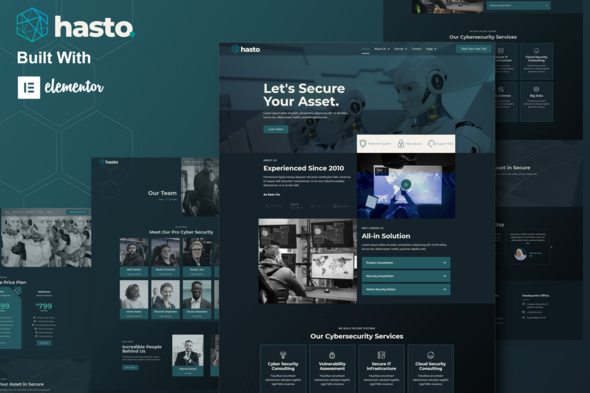 Download Hasto – Cyber Tech Security Service Elementor Template Kit Nulled 