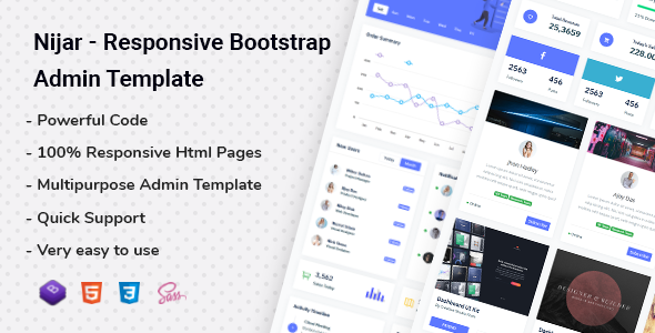 Download Nijar – Responsive Bootstrap Admin Template Nulled 