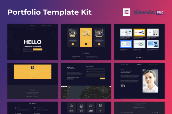 Download Propus — Web Designer Portfolio Elementor Template Kit Nulled 