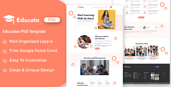 Download Educato –  Education PSD Template Nulled 