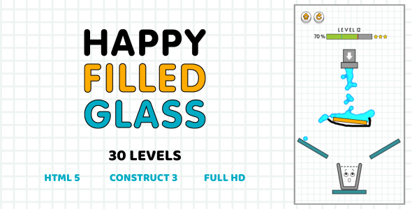 Download Happy Filled Glass – HTML5 Game (Construct3) Nulled 