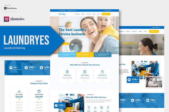 Download Laundryes – Laundry & Cleaning Elementor Template Kit Nulled 